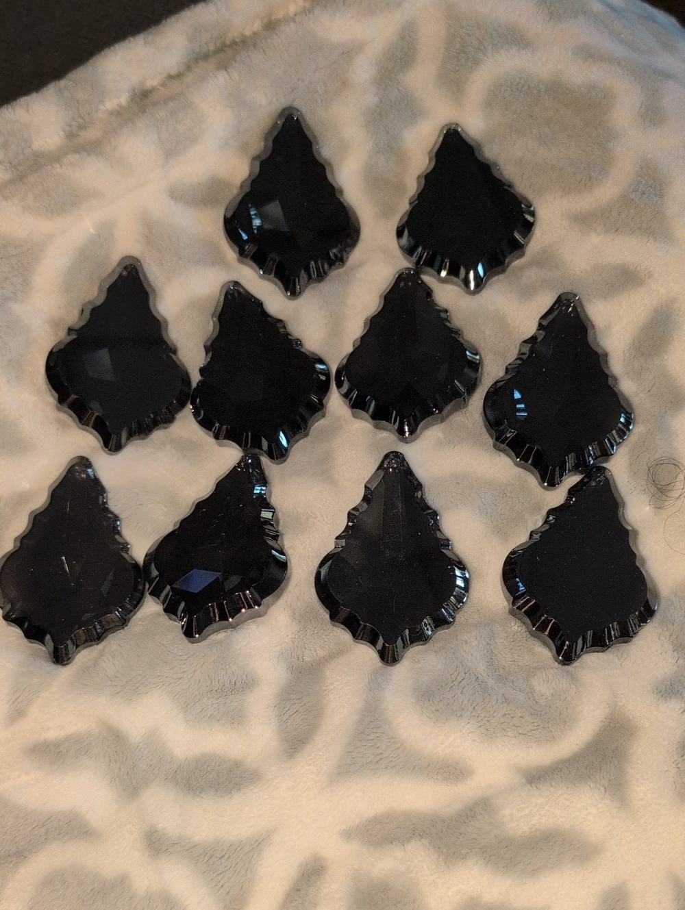 76 MM = 3 Inch Smoky Gray Teardrop Crystal Replacement For Chandelier Qty 10